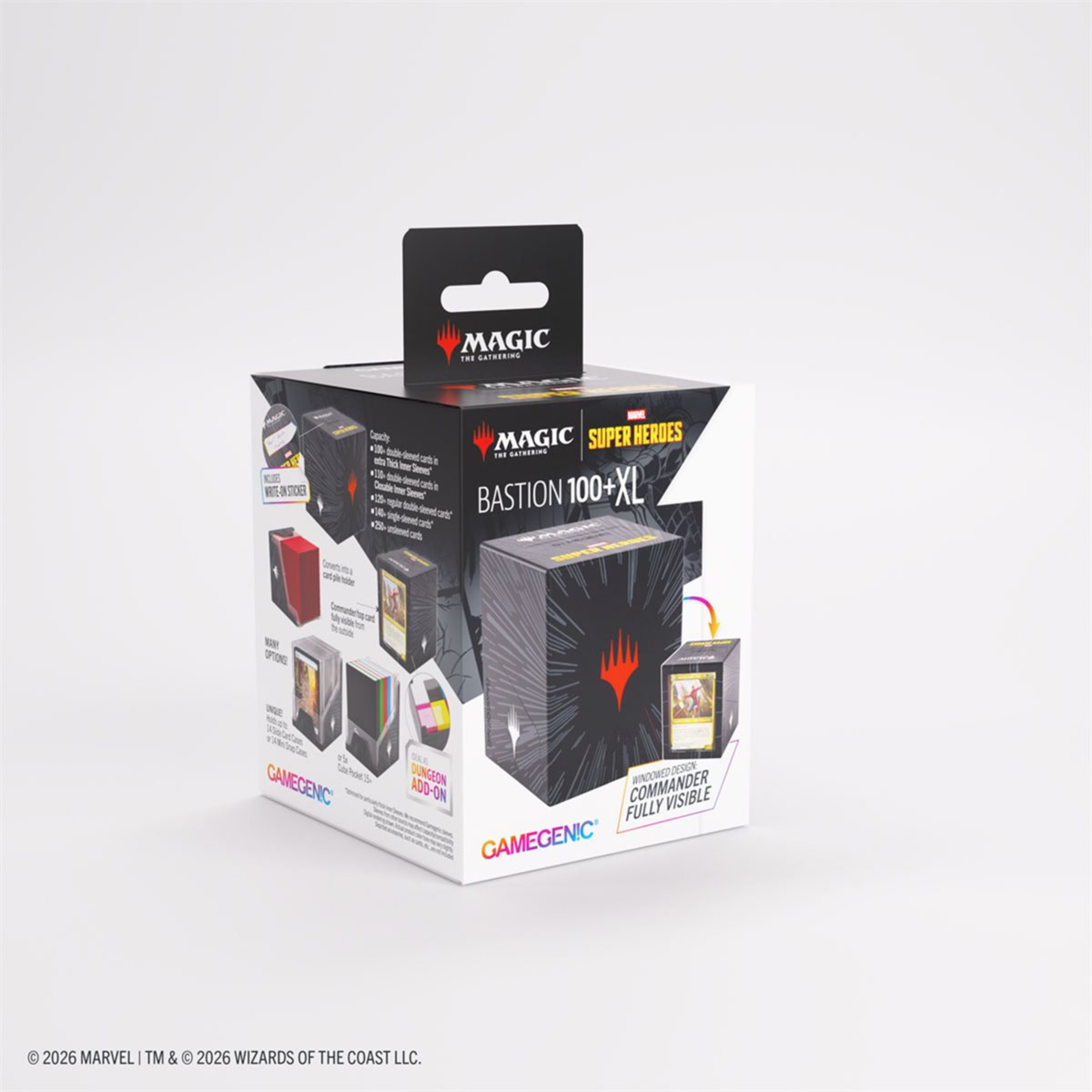 Marvel Super Heroes: Bastion XL(100+)Deck Box: Comic Burst Black